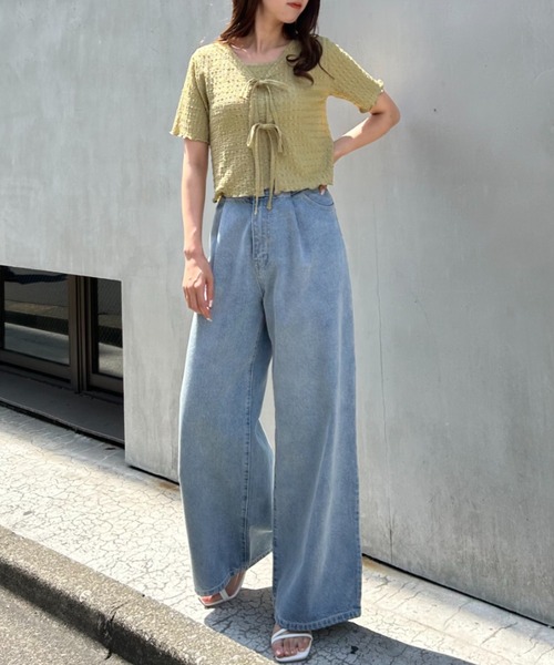 INGNI（イング）の「ジャガードリボンカーディガンアンサンブル（アンサンブル・レディース・ブラック/イエロー系9/オフホワイト・M）」の4枚目の写真