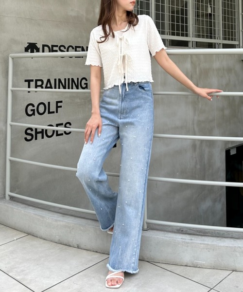 INGNI（イング）の「ジャガードリボンカーディガンアンサンブル（アンサンブル・レディース・ブラック/イエロー系9/オフホワイト・M）」の6枚目の写真