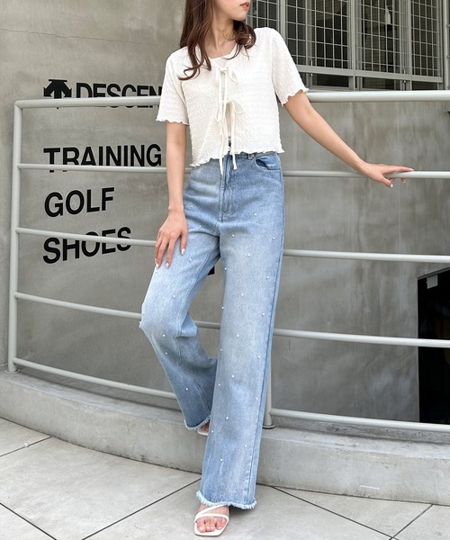 INGNI（イング）の「ジャガードリボンカーディガンアンサンブル（アンサンブル・レディース・ブラック/イエロー系9/オフホワイト・M）」の8枚目の写真