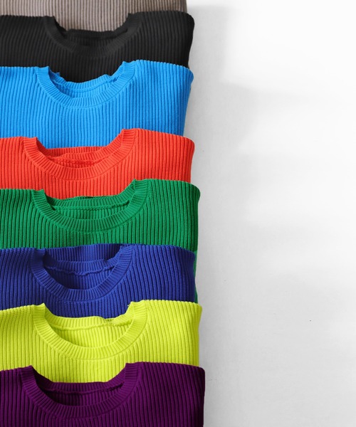 antiqua(アンティカ)の「スポンジニットトップス(ニット/セーター・レディース・オレンジ/ブラック/ライム/グリーン/ブルー/グレー系その他/コバルトブルー/パープル・FREE)」の13枚目の写真