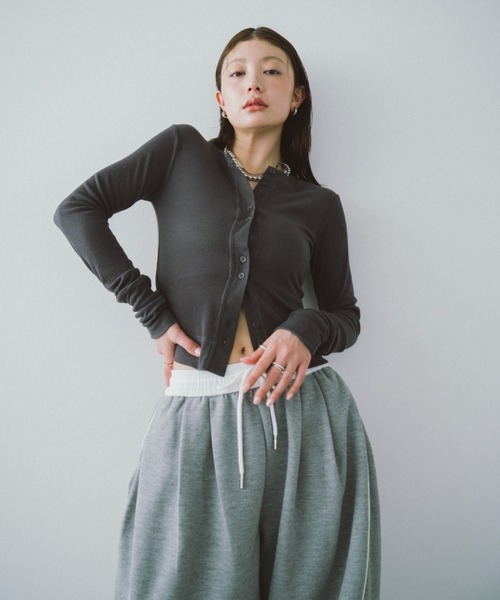 Ernie Palo＞SEER RIB V CARDIGAN/カーディガン