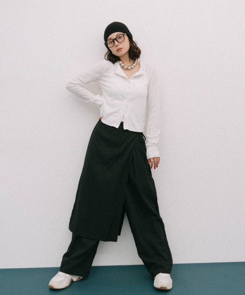 HANNE(アン)の「シアーリブカーディガン(カーディガン/ボレロ・レディース・ネイビー/ブラック/グレー/ホワイト/ピンク/マスタード/チャコールグレー/ベージュ・FREE)」の13枚目の写真