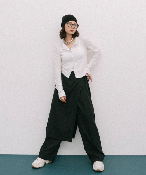 HANNE(アン)の「シアーリブカーディガン(カーディガン/ボレロ・レディース・ネイビー/ブラック/グレー/ホワイト/ピンク/マスタード/チャコールグレー/ベージュ・FREE)」の14枚目の写真