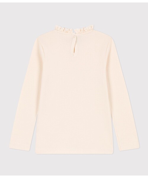 PETIT BATEAU(プチバトー)の「ハイネック長袖Tシャツ(Tシャツ/カットソー・キッズ・オフホワイト/ライトピンク・12YEAR/10YEAR/8YEAR/6YEAR)」の5枚目の写真