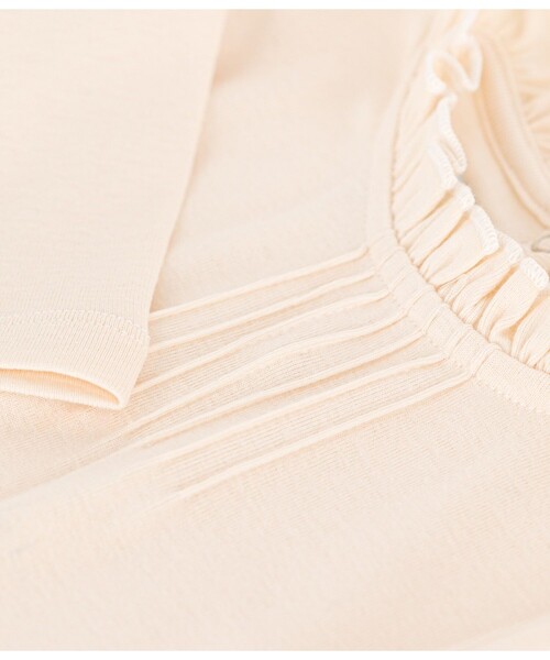 PETIT BATEAU(プチバトー)の「ハイネック長袖Tシャツ(Tシャツ/カットソー・キッズ・オフホワイト/ライトピンク・12YEAR/10YEAR/8YEAR/6YEAR)」の6枚目の写真