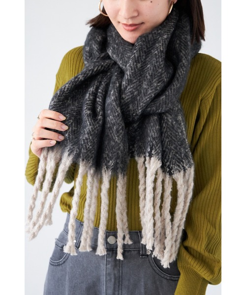 LOCALLY ウールマフラー ダークグレー セール】無地フェイクウールマフラー（マフラー）｜COLONY 2139