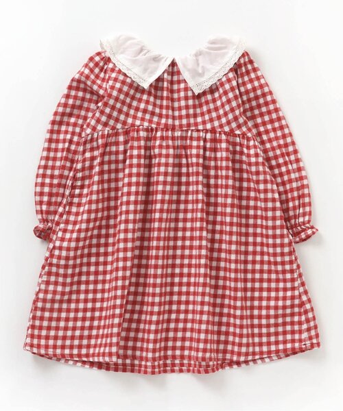 apres les cours(アプレレクール)の「【WEB限定】総柄衿付きワンピース(ワンピース・キッズ・ブラック/サックスブルー/チェック/イエロー/レッド・120/90/80/110/100/130/140)」の18枚目の写真