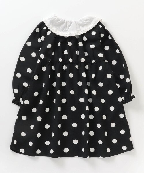 apres les cours(アプレレクール)の「【WEB限定】総柄衿付きワンピース(ワンピース・キッズ・ブラック/サックスブルー/チェック/イエロー/レッド・120/90/80/110/100/130/140)」の20枚目の写真