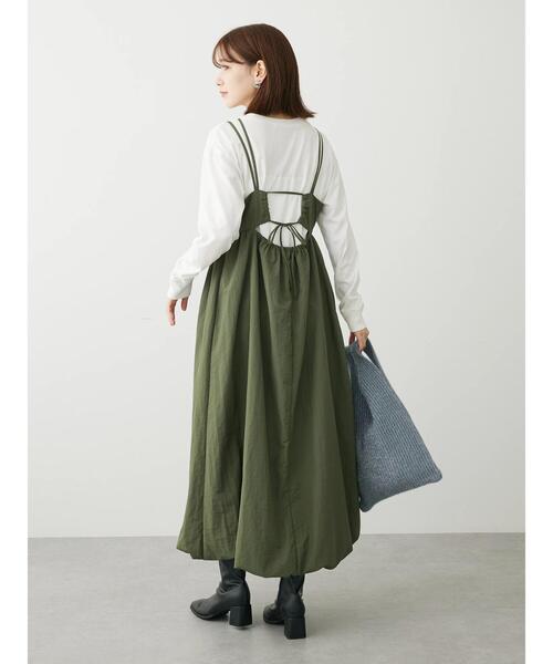 ELENCARE DUE（エレンカーレデュエ）の「・ELENCARE　DUE　バルーンキャミワンピース（ワンピース・レディース・ブラック/ベージュ/カーキ・FREE）」の9枚目の写真