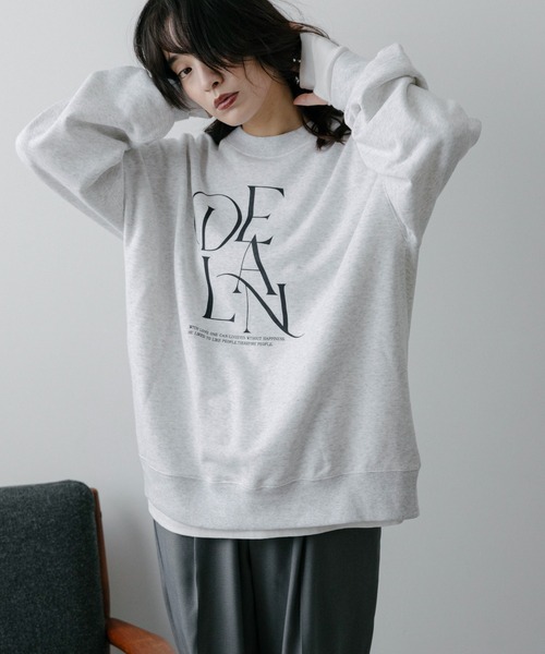 feepur(フェピュール)の「ロゴBIGスウェット(スウェット・レディース・オートミール/杢グレー/ネイビー・MEDIUM)」の1枚目の写真