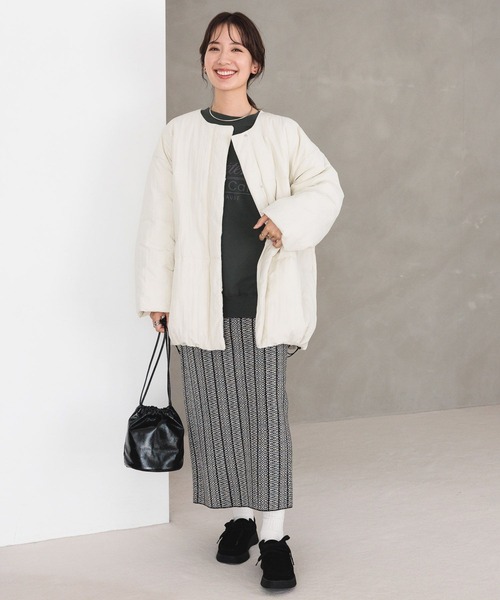 LEPSIM（レプシィム）の「12ゲージジャガードナロースカート　971236（スカート・レディース・ブラック/ネイビー/ブラウン・FREE/TALL）」の5枚目の写真