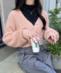 【セット着用可能】シャギーショートカーディガン