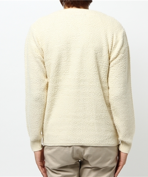 SENSE OF PLACE by URBAN RESEARCH(センスオブプレイスバイアーバンリサーチ)の「-A-ブークレZIPカーデ(カーディガン/ボレロ・メンズ・ホワイト/ネイビー・L/M)」の4枚目の写真