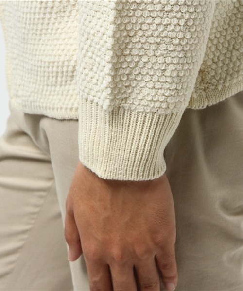 SENSE OF PLACE by URBAN RESEARCH(センスオブプレイスバイアーバンリサーチ)の「-A-ブークレZIPカーデ(カーディガン/ボレロ・メンズ・ホワイト/ネイビー・L/M)」の7枚目の写真