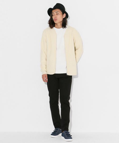 SENSE OF PLACE by URBAN RESEARCH(センスオブプレイスバイアーバンリサーチ)の「-A-ブークレZIPカーデ(カーディガン/ボレロ・メンズ・ホワイト/ネイビー・L/M)」の13枚目の写真