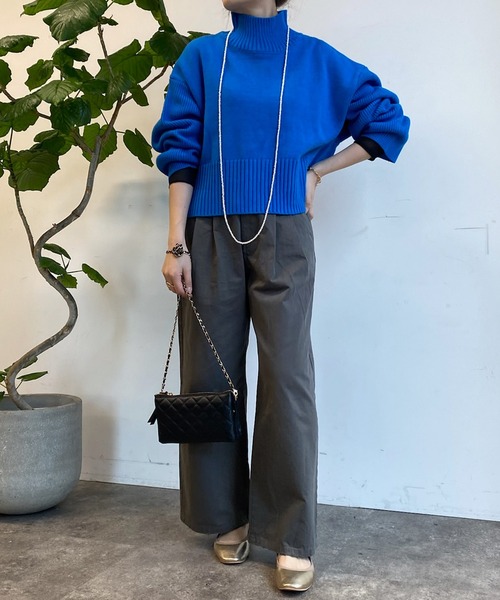 DouDou(ドゥドゥ)の「【WEB限定】ショート丈バックスリットタートル(Tシャツ/カットソー・レディース・ライトグレー/ピンク/オフホワイト/ブルー・FREE)」の14枚目の写真