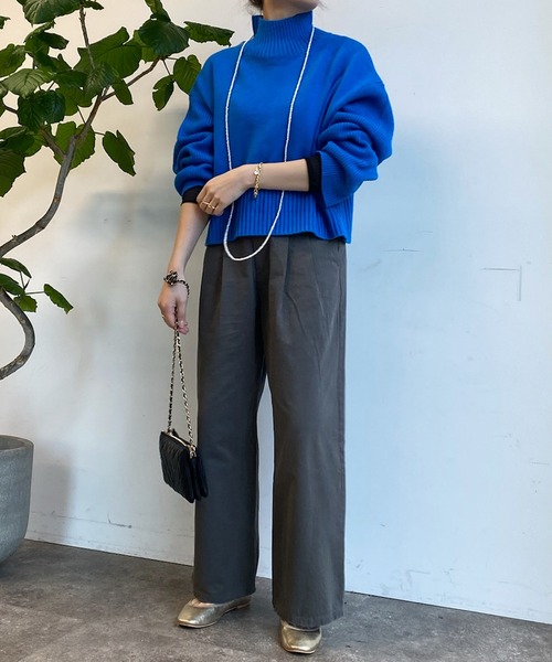 DouDou(ドゥドゥ)の「【WEB限定】ショート丈バックスリットタートル(Tシャツ/カットソー・レディース・ライトグレー/ピンク/オフホワイト/ブルー・FREE)」の15枚目の写真