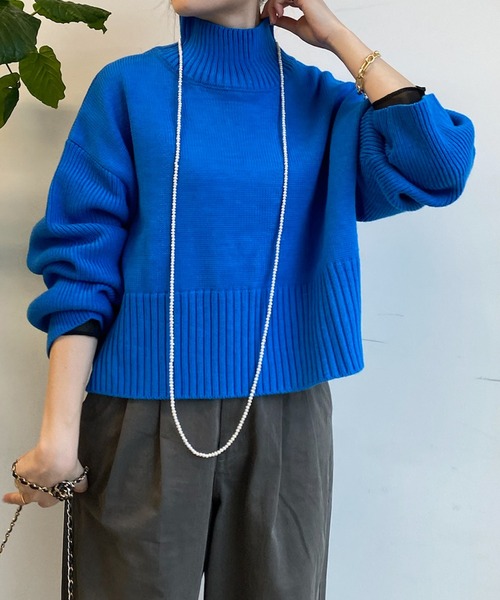 DouDou(ドゥドゥ)の「【WEB限定】ショート丈バックスリットタートル(Tシャツ/カットソー・レディース・ライトグレー/ピンク/オフホワイト/ブルー・FREE)」の19枚目の写真