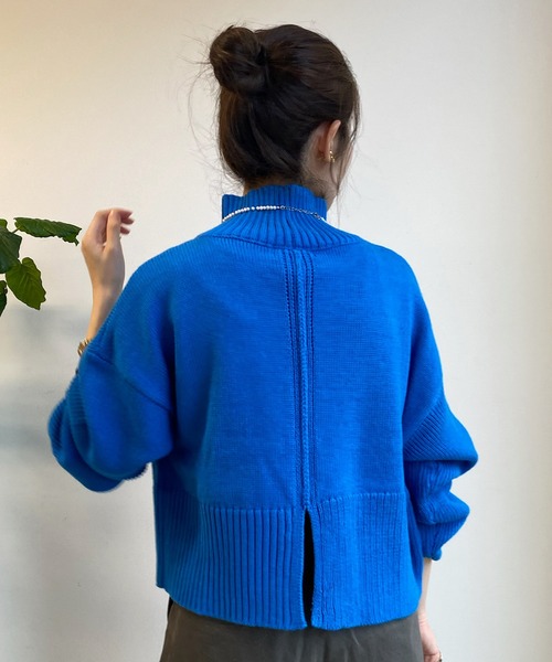 DouDou(ドゥドゥ)の「【WEB限定】ショート丈バックスリットタートル(Tシャツ/カットソー・レディース・ライトグレー/ピンク/オフホワイト/ブルー・FREE)」の20枚目の写真