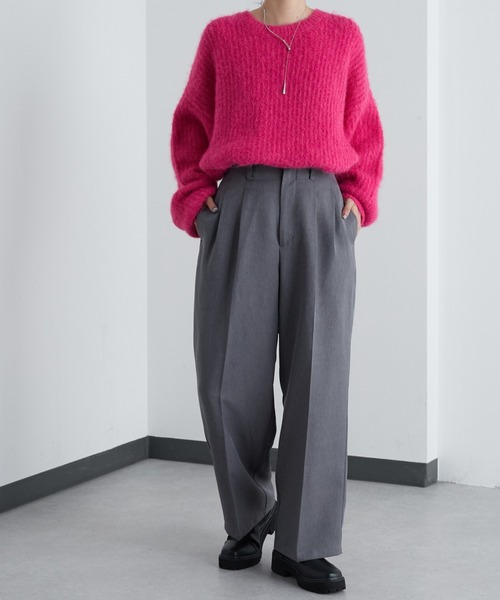 COLONY 2139（コロニートゥーワンスリーナイン）の「シャギー起毛畦編みオーバーニット（ニット/セーター・レディース・ネイビー/ピンク/グレー/オレンジ/キャメル/ブラック・FREE）」の19枚目の写真