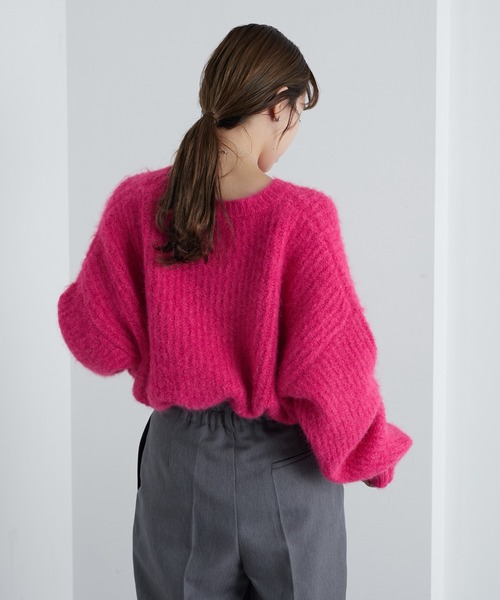 COLONY 2139（コロニートゥーワンスリーナイン）の「シャギー起毛畦編みオーバーニット（ニット/セーター・レディース・ネイビー/ピンク/グレー/オレンジ/キャメル/ブラック・FREE）」の16枚目の写真