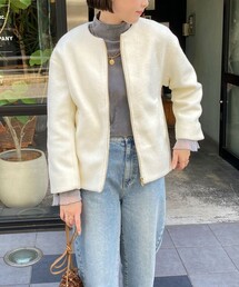 fredy emue | ノーカラージップブルゾン(ブルゾン)