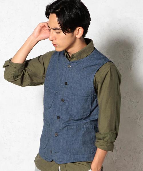 green label relaxing（グリーンレーベルリラクシング）の「MIX/TWIST 6B ベスト◆（ベスト・メンズ・ダークグレー/ネイビー・MEDIUM/LARGE）」の2枚目の写真