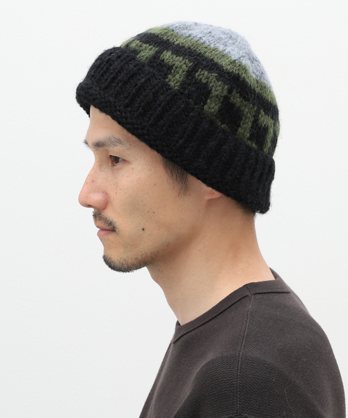 B.C STOCK（ベーセーストック）の「【SUBLiME / サブライム】 HANDKNIT PTN WT（ハット・メンズ・ベージュ/チャコールグレー/ブラック・FREE）」の10枚目の写真