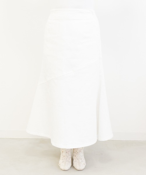 CLETTE(クレット)の「ストレッチマーメイドスカート(スカート・レディース・オフホワイト/ネイビー・5L/LL/4L/3L)」の13枚目の写真