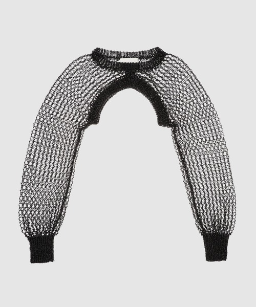 TAN（タン）の「DAZZLED KNITTED BOLERO（カーディガン/ボレロ・レディース・ブラック/シルバー/ブルー・FREE）」の2枚目の写真