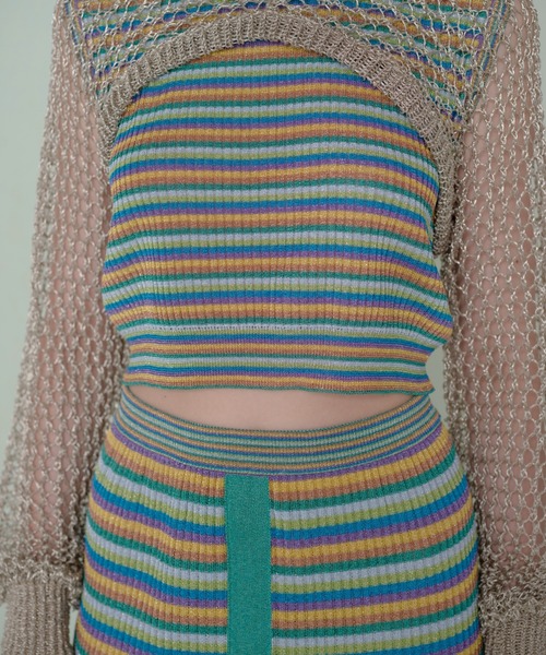 TAN（タン）の「DAZZLED KNITTED BOLERO（カーディガン/ボレロ・レディース・ブラック/シルバー/ブルー・FREE）」の6枚目の写真