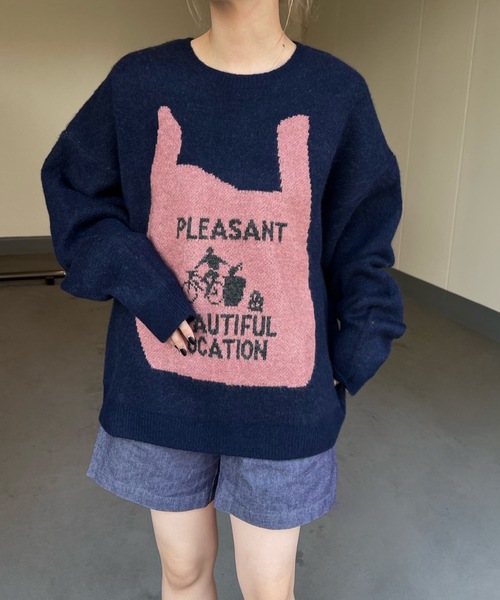 shesame(シーセム)の「ジャガードグラフィックニットプルオーバー(ニット/セーター・レディース・ブラウン/ネイビー/チャコール・MEDIUM/LARGE)」の19枚目の写真