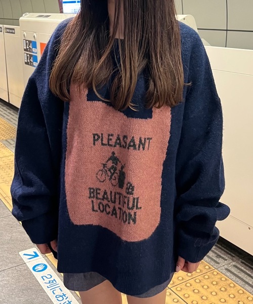 shesame(シーセム)の「ジャガードグラフィックニットプルオーバー(ニット/セーター・レディース・ブラウン/ネイビー/チャコール・MEDIUM/LARGE)」の22枚目の写真