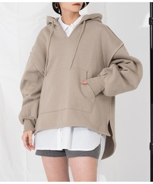 Settimissimo | 裏起毛 タックスリーブ オーバーサイズ パーカー フーディー(パーカー)