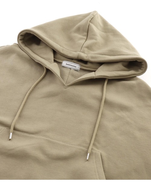 Settimissimo（セッティミッシモ）の「裏起毛 タックスリーブ オーバーサイズ パーカー フーディー（パーカー・レディース・グレイッシュベージュ/ブラック・FREE）」の21枚目の写真