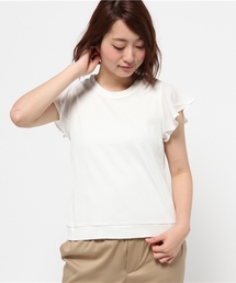 mystic | 袖シフォンテレコTシャツ(Tシャツ/カットソー)