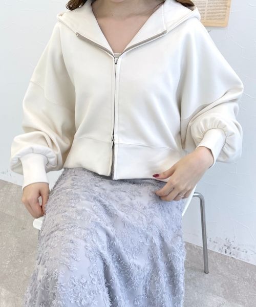 mysty woman（ミスティウーマン）の「ダブルZIPフーディ　101955（パーカー・レディース・ブラック/ライトピンク/オフホワイト/グリーン・FREE）」の6枚目の写真