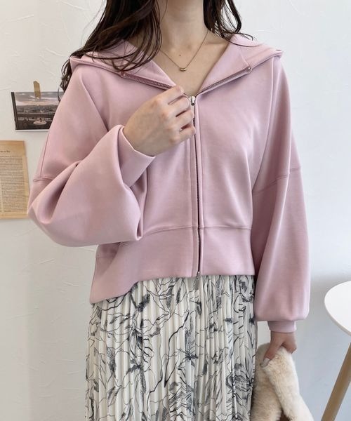 mysty woman（ミスティウーマン）の「ダブルZIPフーディ　101955（パーカー・レディース・ブラック/ライトピンク/オフホワイト/グリーン・FREE）」の9枚目の写真