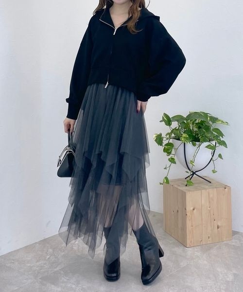 mysty woman（ミスティウーマン）の「ダブルZIPフーディ　101955（パーカー・レディース・ブラック/ライトピンク/オフホワイト/グリーン・FREE）」の10枚目の写真