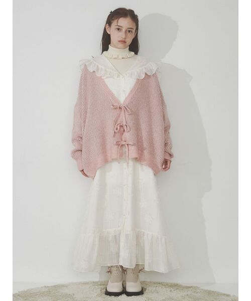 merry jenny(メリージェニー)の「frillリブタートルニット(ニット/セーター・レディース・ブルー/アイボリー・FREE)」の9枚目の写真