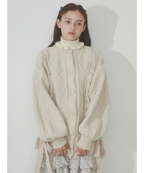 merry jenny(メリージェニー)の「frillリブタートルニット(ニット/セーター・レディース・ブルー/アイボリー・FREE)」の17枚目の写真