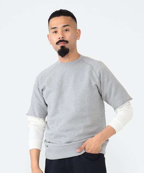 BEAMS PLUS(ビームスプラス)の「BEAMS PLUS / カットオフ ショートスリーブ スウェットシャツ(スウェット・メンズ・オートミール/サックスブルー/ベージュ/ヘザーグレー/グリーン/ネイビー・XL/L/M/S)」の17枚目の写真