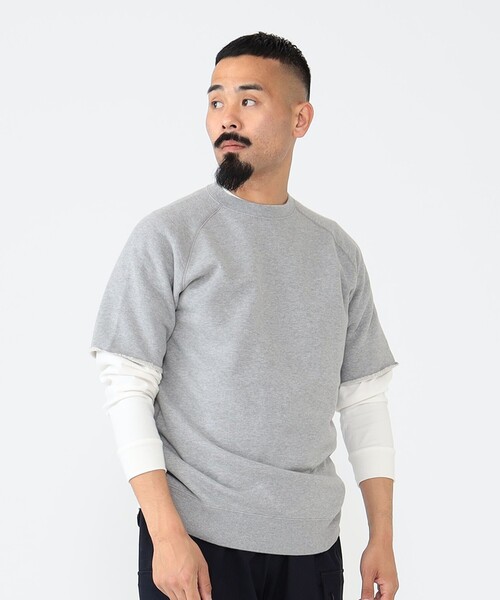 BEAMS PLUS(ビームスプラス)の「BEAMS PLUS / カットオフ ショートスリーブ スウェットシャツ(スウェット・メンズ・オートミール/サックスブルー/ベージュ/ヘザーグレー/グリーン/ネイビー・XL/L/M/S)」の18枚目の写真