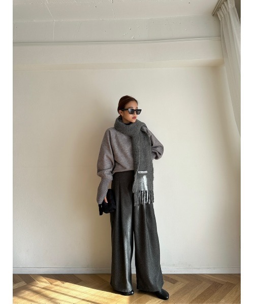 TRUNC(トランクエイティーエイト)の「Tweed Tuck Wide Pants(その他パンツ・レディース・グレー/ブラック・FREE)」の13枚目の写真