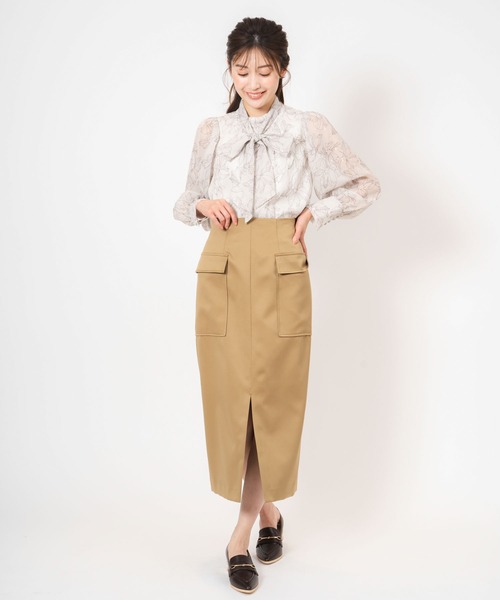◆カットジャガードリボンブラウス リボンカットジャガードブラウス ｜ Spendard.com
