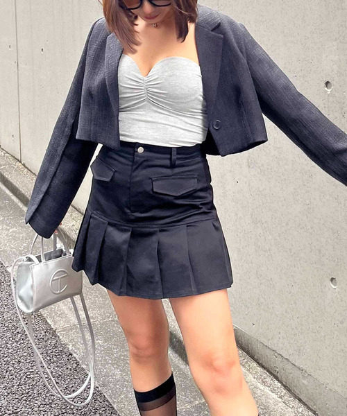 SPIRALGIRL（スパイラルガール）の「パット付きリブベアトップ（チューブトップ・レディース・ブラック/グレー/ホワイト・FREE）」の19枚目の写真