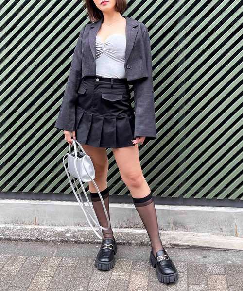 SPIRALGIRL（スパイラルガール）の「パット付きリブベアトップ（チューブトップ・レディース・ブラック/グレー/ホワイト・FREE）」の22枚目の写真