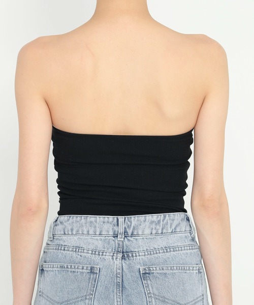 SPIRALGIRL（スパイラルガール）の「パット付きリブベアトップ（チューブトップ・レディース・ブラック/グレー/ホワイト・FREE）」の14枚目の写真