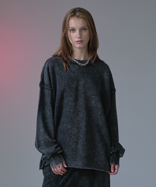 selle glant（セレグランテ）の「INSIDEOUT PULLOVER SWEATSHIRT/インサイドアウトプルオーバースウェット（スウェット・メンズ・ブラック/杢グレー/ブラック系/レッド・MEDIUM/LARGE/SMALL）」の3枚目の写真