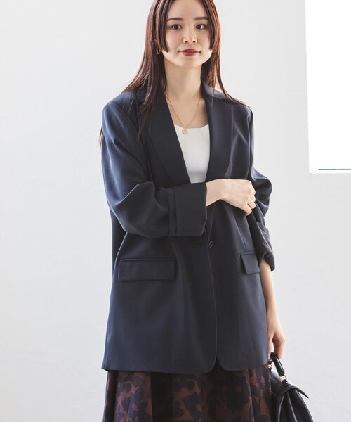 NOBLE ネイビー ジャケット 36 Noble（ノーブル）の「バッククロスオーバージャケット（テーラード